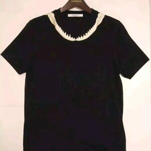 GIVENCHY PARIS Men Short Sleeve T-Shirt Shark Logo Small S Black Made Portugal